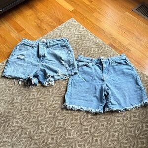 Universal Thread Light Blue Distressed Denim Shorts Pair